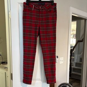 Tommy Hilfiger Red Plaid Trousers